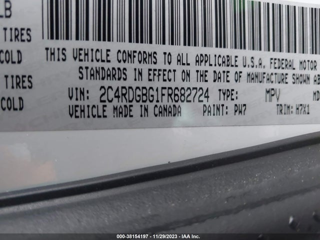 Dodge Grand Caravan Avp/se 2015 2C4RDGBG1FR682724 Image 9