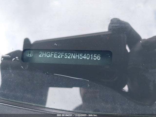 2022 HONDA CIVIC SPORT VIN: 2HGFE2F52NH540156