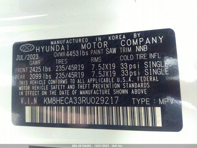 Hyundai Kona Limited 2024 KM8HECA33RU029217 Image 9
