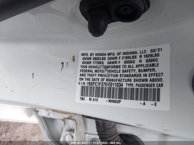 Honda CIVIC EX 2021 19XFC1F37ME011034 Image 9