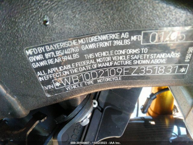 2015 BMW S 1000 WB10D2109FZ351831 Photo 9