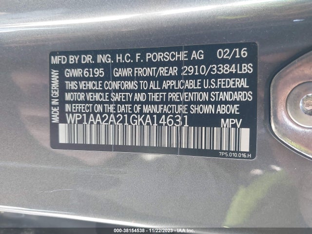 WP1AA2A21GKA14631 Porsche Cayenne