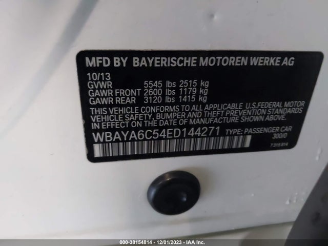 BMW 740I 2014 WBAYA6C54ED144271 Image 9