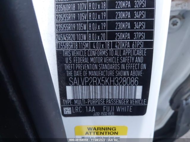 SALVP2RX5KH328086 Land Rover Range Rover Evoque Se/se Premium