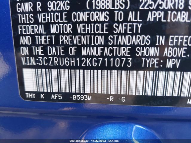 3CZRU6H12KG711073 Honda HR-V SPORT