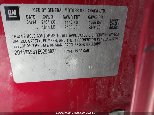 Chevrolet Impala 2lt 2014 2G1125S37E9294831 Image 9