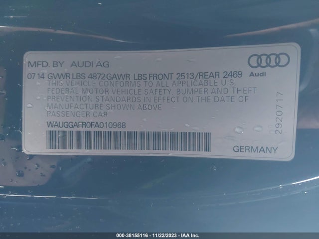 WAUGGAFR0FA010968 Audi S5 Premium Plus
