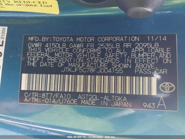 JTKJF5C78FJ004155 Scion TC