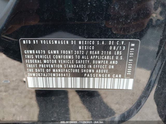 Volkswagen Jetta 2.0l S 2014 3VW2K7AJ7EM369412 Image 9