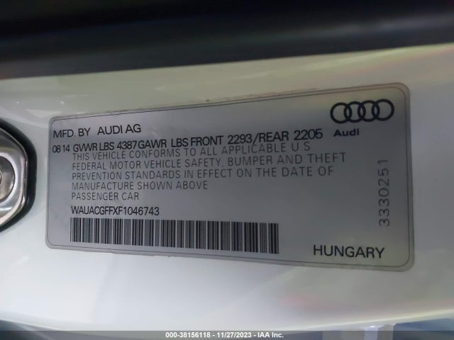 WAUACGFFXF1046743 Audi A3 1.8t Premium