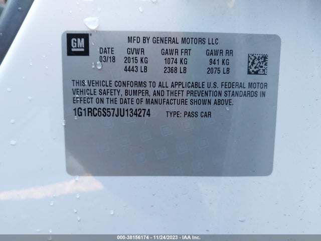 Chevrolet VOLT LT 2018 1G1RC6S57JU134274 Image 9