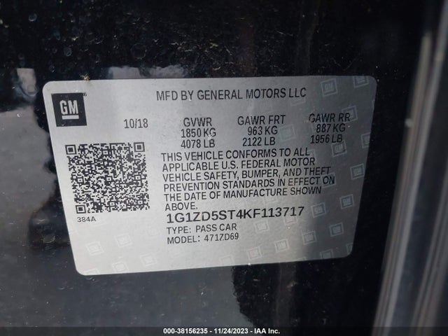 Chevrolet MALIBU LT 2019 1G1ZD5ST4KF113717 Image 9