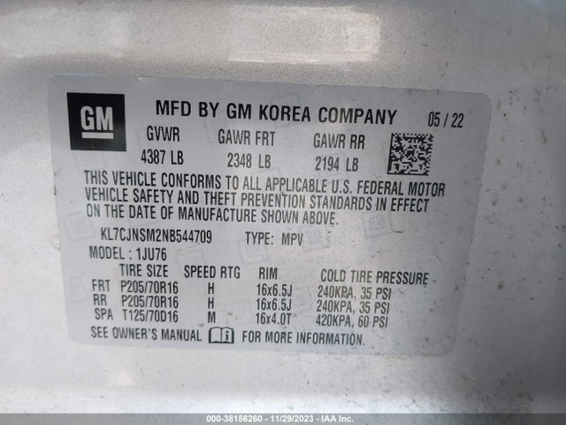 Chevrolet Trax Awd Ls 2022 KL7CJNSM2NB544709 Image 9