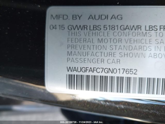 WAUGFAFC7GN017652 Audi A6 2.0t Premium Plus