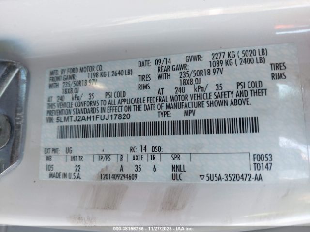 5LMTJ2AH1FUJ17820 Lincoln MKC