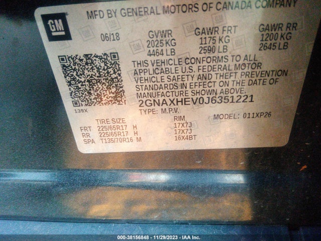 Chevrolet EQUINOX LS 2018 2GNAXHEV0J6351221 Image 9