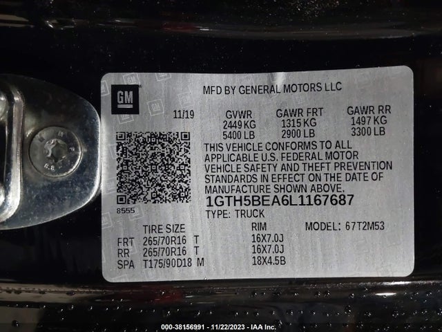 GMC Canyon 2wd Canyon 2020 1GTH5BEA6L1167687 Image 9