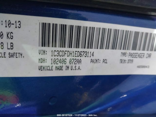 1C3CDFDH1ED673114 Dodge Dart Aero