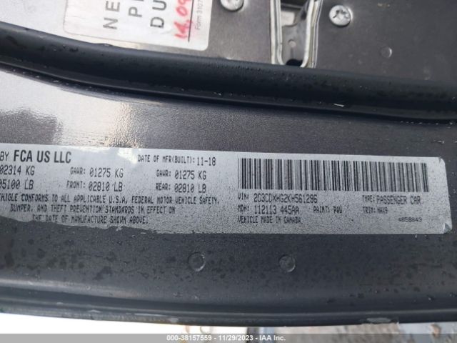 2C3CDXHG2KH561296 Dodge Charger Gt Rwd