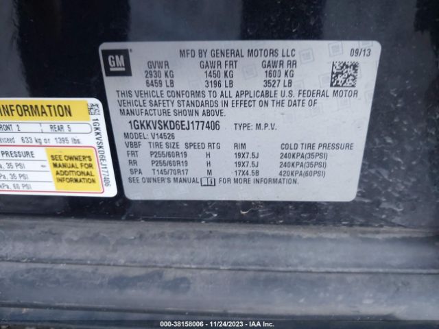 1GKKVSKD6EJ177406 GMC Acadia Slt-2