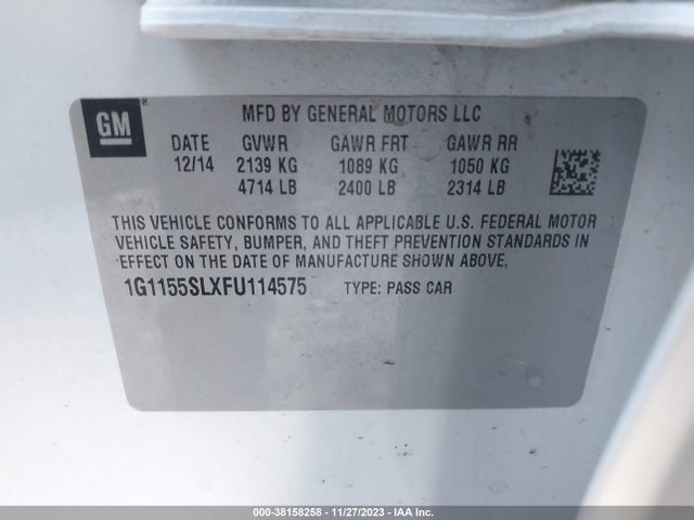 Chevrolet Impala 1lz 2015 1G1155SLXFU114575 Image 9