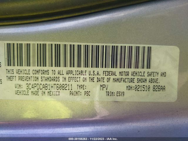 3C4PDCAB1HT608211 Dodge JOURNEY SE