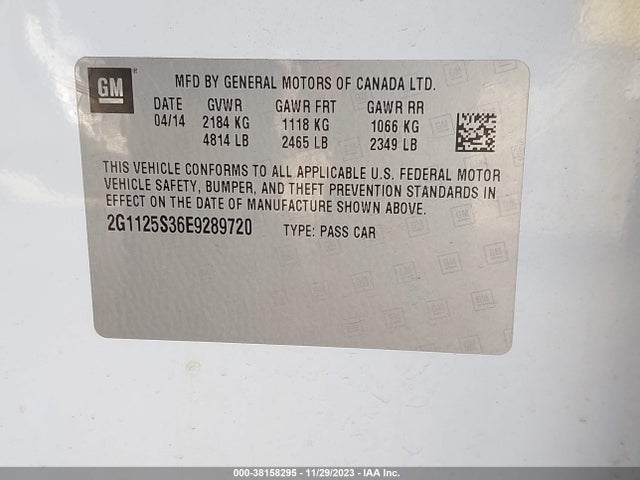 Chevrolet Impala 2lt 2014 2G1125S36E9289720 Image 9