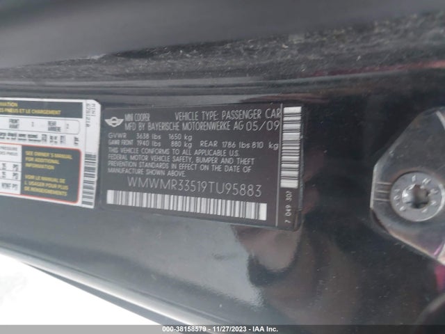 2009 MINI COOPER WMWMR33519TU95883 Photo 8