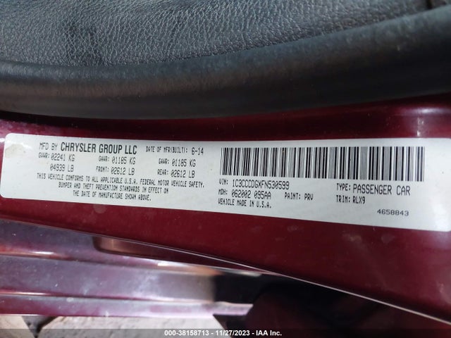 Chrysler 200 S 2015 1C3CCCDGXFN530599 Image 9