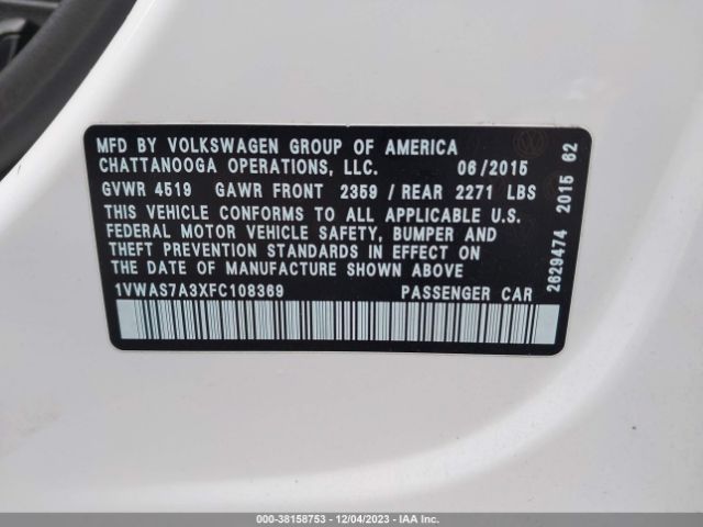1VWAS7A3XFC108369 Volkswagen Passat 1.8t Limited Edition