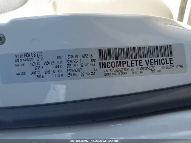 Dodge Grand Caravan Avp/se 2015 2C7WDGBG2FR652122 Image 9