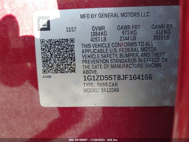 Chevrolet MALIBU LT 2018 1G1ZD5ST8JF164166 Image 9