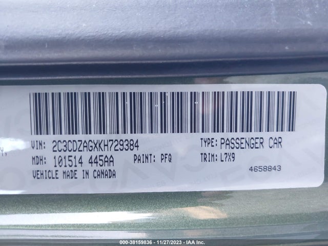 Dodge Challenger Sxt 2019 2C3CDZAGXKH729384 Image 9