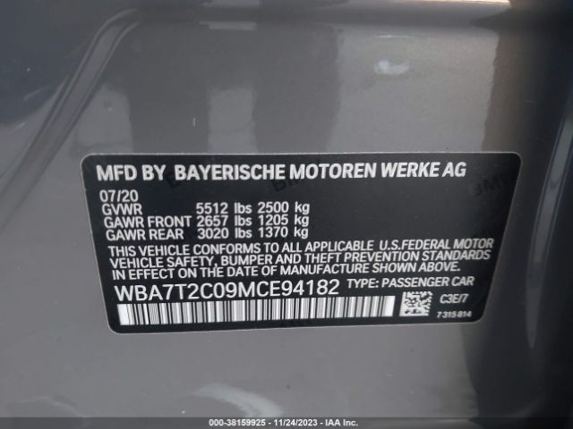 WBA7T2C09MCE94182 BMW 7 Series 740i