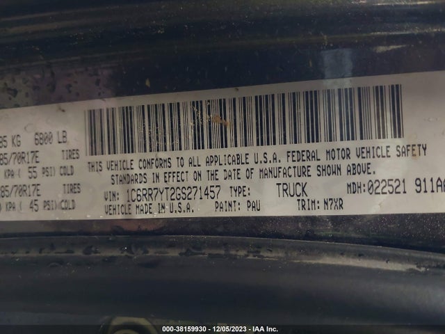 RAM 1500 Rebel 2016 1C6RR7YT2GS271457 Image 9