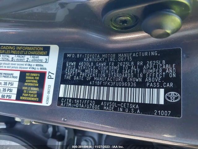 Toyota Camry 2015 4T1BF1FK3FU096936 Image 21