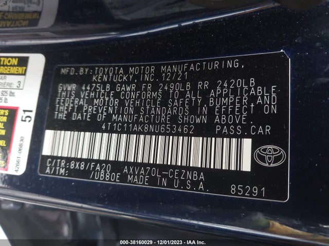 Toyota CAMRY LE 2022 4T1C11AK8NU653462 Image 9