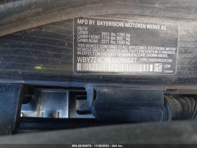 BMW I3 94ah W/range Extender 2018 WBY7Z4C59JVD96647 Image 9