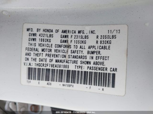 1HGCR2F78EA081965 Honda ACCORD EX