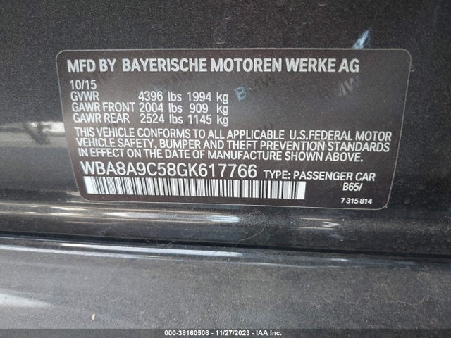 BMW 320i 2016 WBA8A9C58GK617766 Image 9