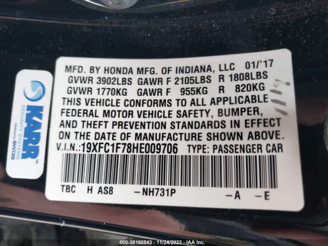 19XFC1F78HE009706 Honda Civic Ex-l