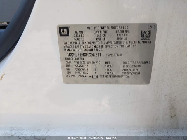 Chevrolet Silverado 1500 Wt 2015 1GCRCPEHXFZ242501 Image 9