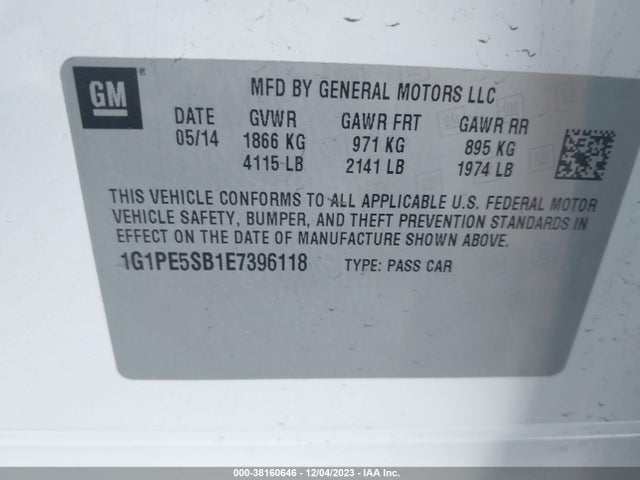 Chevrolet Cruze 2lt Auto 2014 1G1PE5SB1E7396118 Image 9