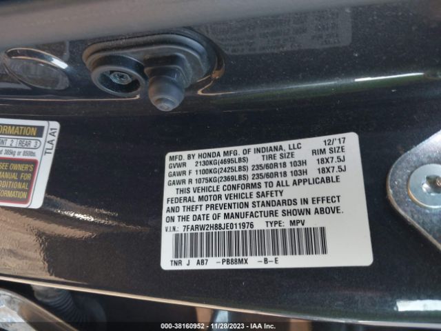 7FARW2H88JE011976 Honda Cr-v Ex-l/ex-l Navi