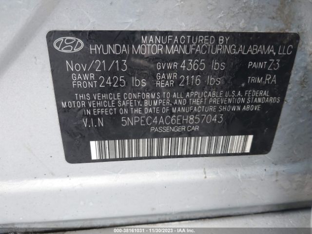 5NPEC4AC6EH857043 Hyundai Sonata Limited