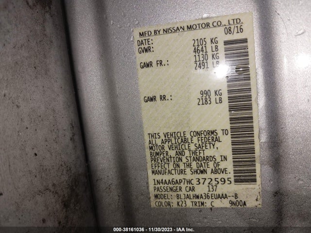Nissan Maxima 3.5 Platinum 2017 1N4AA6AP7HC372595 Image 9