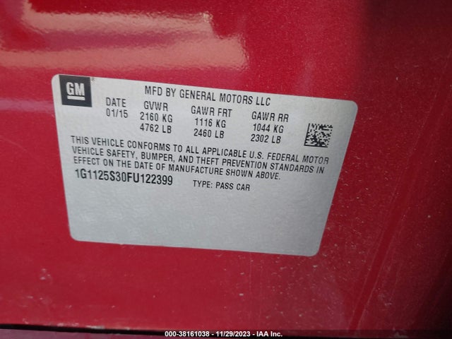 Chevrolet Impala 2lt 2015 1G1125S30FU122399 Image 9