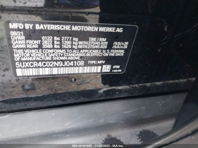 5UXCR4C02N9J04108 BMW X5 Sdrive40i