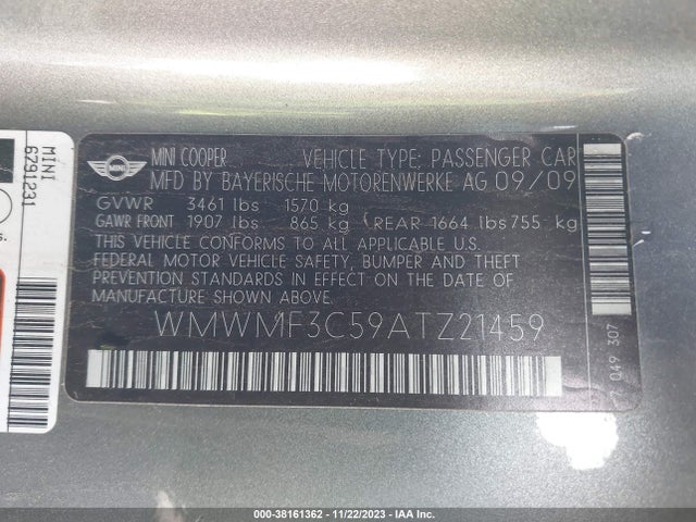 2010 MINI COOPER WMWMF3C59ATZ21459 Photo 8