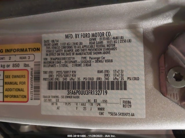 Ford Fusion Hybrid S 2015 3FA6P0UU3FR132719 Image 9